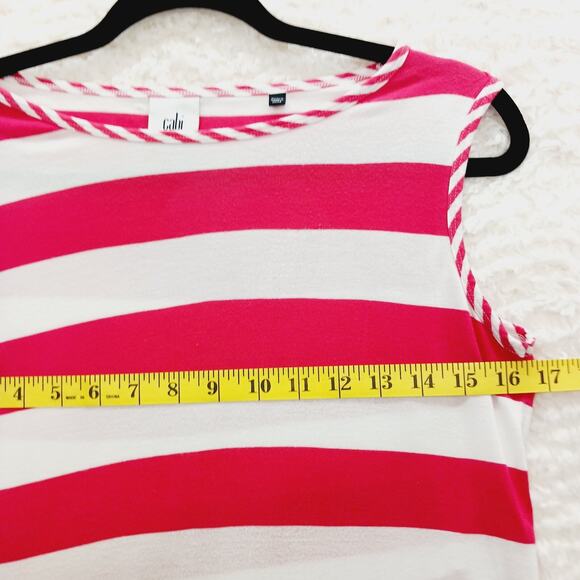 Tank Top Size S Sailorcore CAbi Candy Cane Stripe Red White Nautical Cruise - Picture 4 of 13
